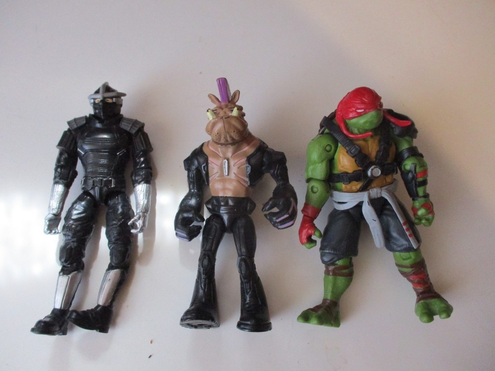 3 Teenage Mutant Ninja Turtles 2015 Movie Action Figure Lot TMNT Paramount Pics