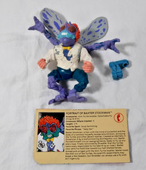 Vintage TMNT Ninja Turtles Figure Baxter Stockman 1989 partial weapon + Card