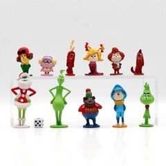 12 Piece Grinch Playset Figure Cake Topper Cindy Lou Who Max & More!