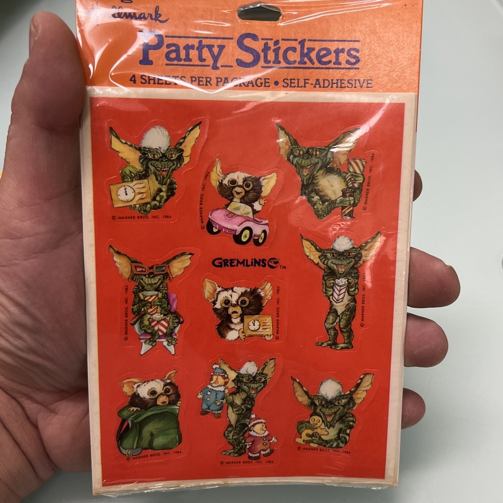 1984 Gremlins Vintage Advertising Movie Stickers – Hallmark, Mint in Package NOS