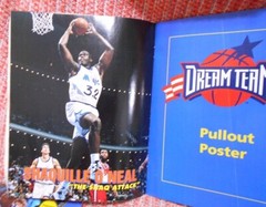 Lot: Shaquille Oneal Downtwon Action Figure, Dreamteam + Sticker Book NBA Sports