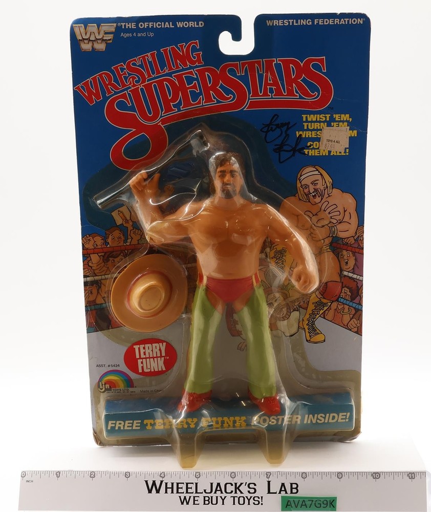 Terry Funk AUTOGRAPHED WWF Wrestling SuperStars w/ Poster NEW SEALED
