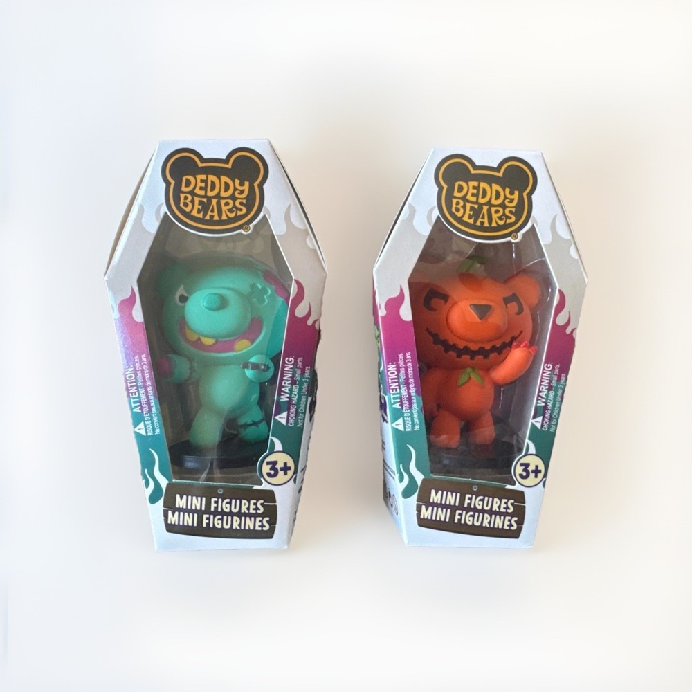 Deddy Bears 3″ Mini Figure ZOMBEAR (ZOMBIE) & SQUASH (PUMPKIN) COMMON Set
