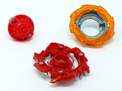 Beyblade B-105 Achilles Burst Auth. w/ QR Code Tomy Hasbro red silver gold