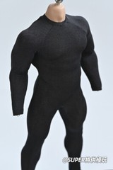 1/12 Black Ice Silk Elastic Bodysuit Clothes Fit 6” Male Action Figure Body Toy