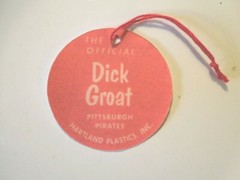 1950’s 60’s Dick Groat Hartland Baseball figure custom Hang Tag