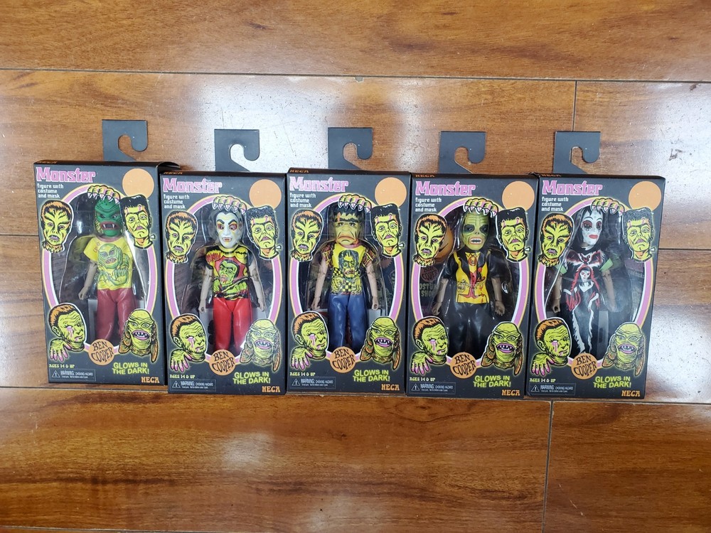 NECA Ben Cooper Glow In The Dark Monster Figure w/ Costume & Mask Lot Of 5 NEW