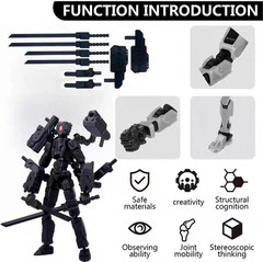 T13 Action Figure Set, 3D Printed Dummy 13, Titan 13 with 6 Arms, T 13 Multi-Joi