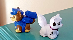 Set of 2 Paw Patrol Micro Mover Toys Chase Dog and Cat Marshall
