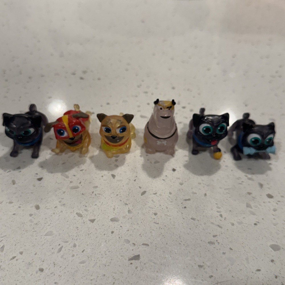 6 Disney Jr Puppy Dog Pals Toy Figures Rolly Rufus Bingo Just Play PVC 2″ Lot