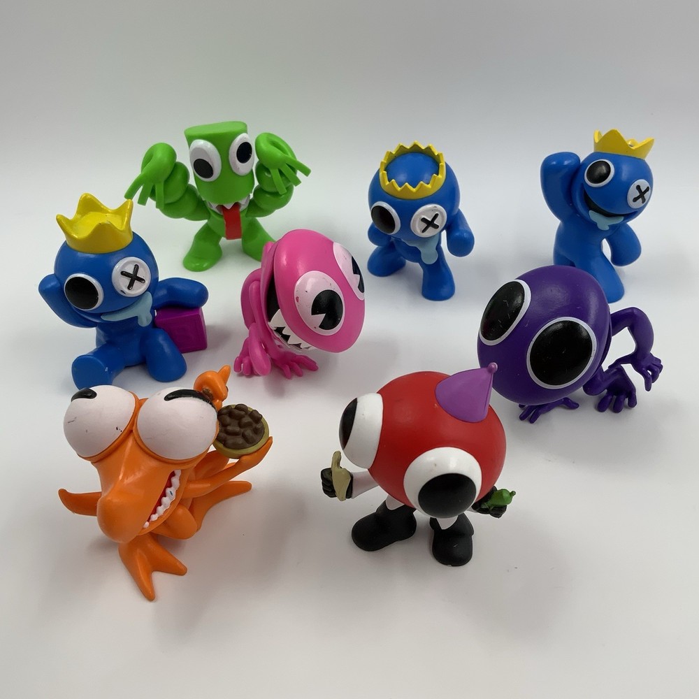 Lot Of 8 Rainbow Friends Phatmojo Pink Purple Blue Green Orange Red Scientist