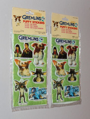 (2) Vintage, 1980’s GREMLINS PUFFY STICKER SHEETS, RARE 80s STICKERS, NEW SEALED