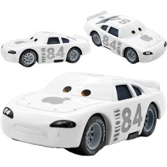 2PCS Disney Pixar Cars White Apple Mack Hauler Truck+Car 1:55 Diecast Toys Gifts