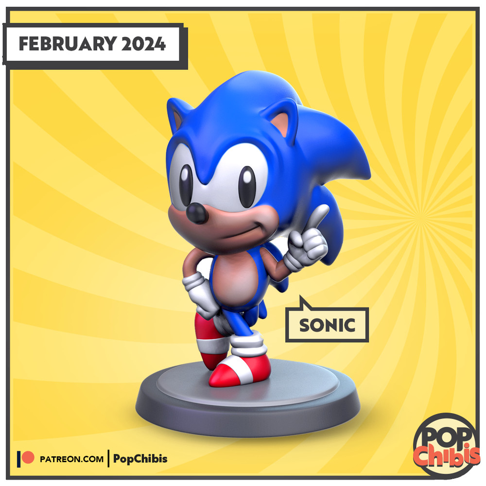 Sonic the Hedgehog | POP | CHIBI | 60mm base | 1:20 | 3D print | Model Kit