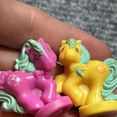 Vtg My Little Pony 1980s MLP Petite Ponies Pretty Parade Lot of 2 Pink & Yellow