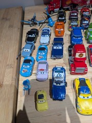 Disney Pixar Cars Die-Cast Model Lot of 34 + 11 Plastic + Carrying Case Mattel