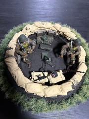 Custom 1:18 WWII Mortar Pit Diorama 3.75 Inch US Paratroopers 60mm Mortar Figure