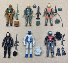 GI Joe Vintage Figure Lot of 6 Flash Short Fuze Roadblock Baroness Eels Snowserp