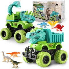 Dinosaur Monster Truck Toys Set for Boys 3-5 Years with Mini Dinosaur Figures