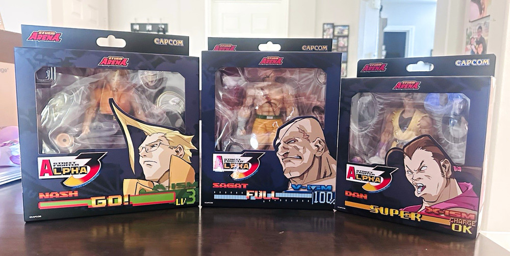 Storm Collectibles Street Fighter Alpha 3 Nash Sagat Dan 3-Figure Set Boxed