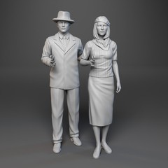 Bonnie and Clyde – 2 Figure Set – Beatty and Dunaway – 1:24 1:18 – 3D Printed