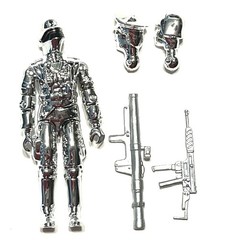 G.I. Joe Lady Jaye Toys Red Shadows Silver Chrome Trooper Complete 3.75”
