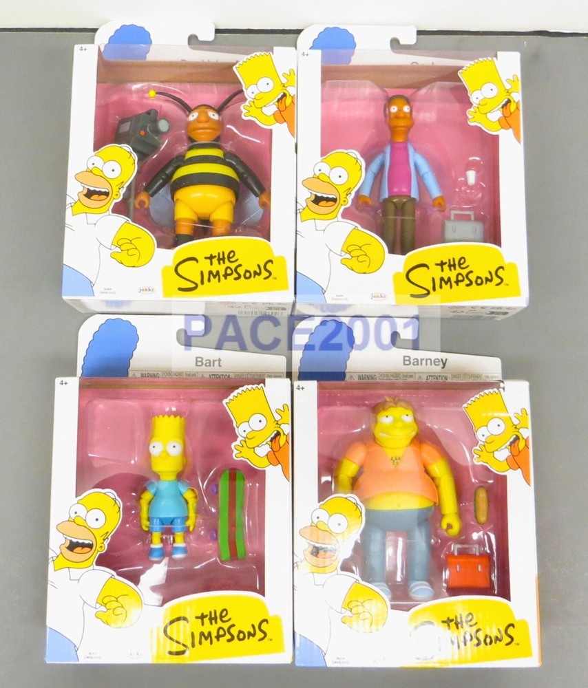 Jakk Simpsons (Barney,Blue Bart,Carl,Bumblebe) 5inch Figure Wave 4 Complete Set