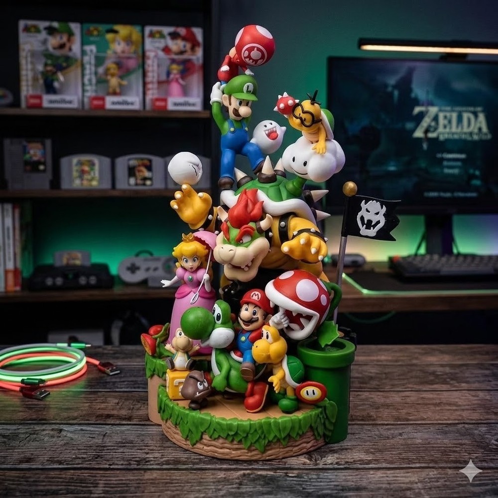 Super Mario PVC Diorama Figure Set 30cm Collectible Display Statue Toy