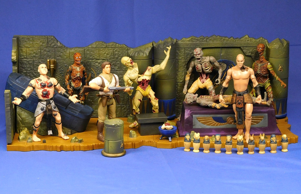 THE MUMMY MOVIE FIGURE LOT 1998 TOY ISLAND WITH PLAYSETS