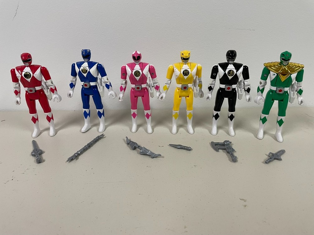 VINTAGE 1993 BANDAI MIGHTY MORPHIN POWER RANGERS AUTO MORPH ACTION FIGURES FLIP