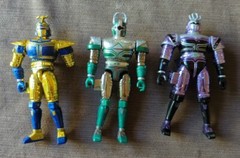 BeetleBorgs 6″ Action Figure Lot Of 3 Gold Purple Green incomplete