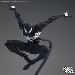 MESS TOYS Black Venom Symbiote Spider-Man Black Spider Action Figure Boxed