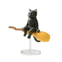 Blind Box Gacha White Owl Pig Black Cat Hamster Flying Witch Broomstick Figure