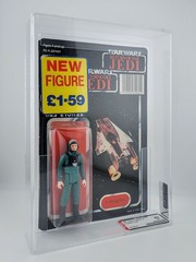 Star Wars Vintage Palitoy Tri-Logo UNPUNCHED A-Wing Pilot AFA 80 Kenner MOC