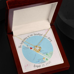 Our First Date Anniversary Necklace Gift,Personalized Map,Anniversary, 10 Year A
