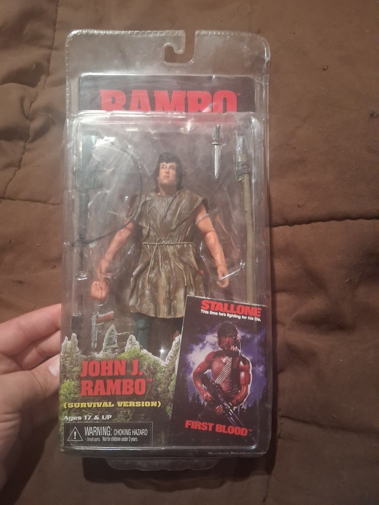 Rambo First Blood John J. Rambo Action Figure Assault Rifle Knife Boxed