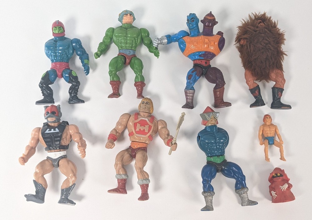 MOTU Action Figure Lot Of 9 Vintage 1980s Masters Of The Universe He-Man + More