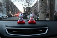 Pink Japanese Kimono Hello Kitty Solar Bobble-Head Action Figures Toys Gift