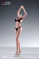 US 1/12 Female Seamless Action Figure Big Bust Pale Skin Body For 6″Soldier Head