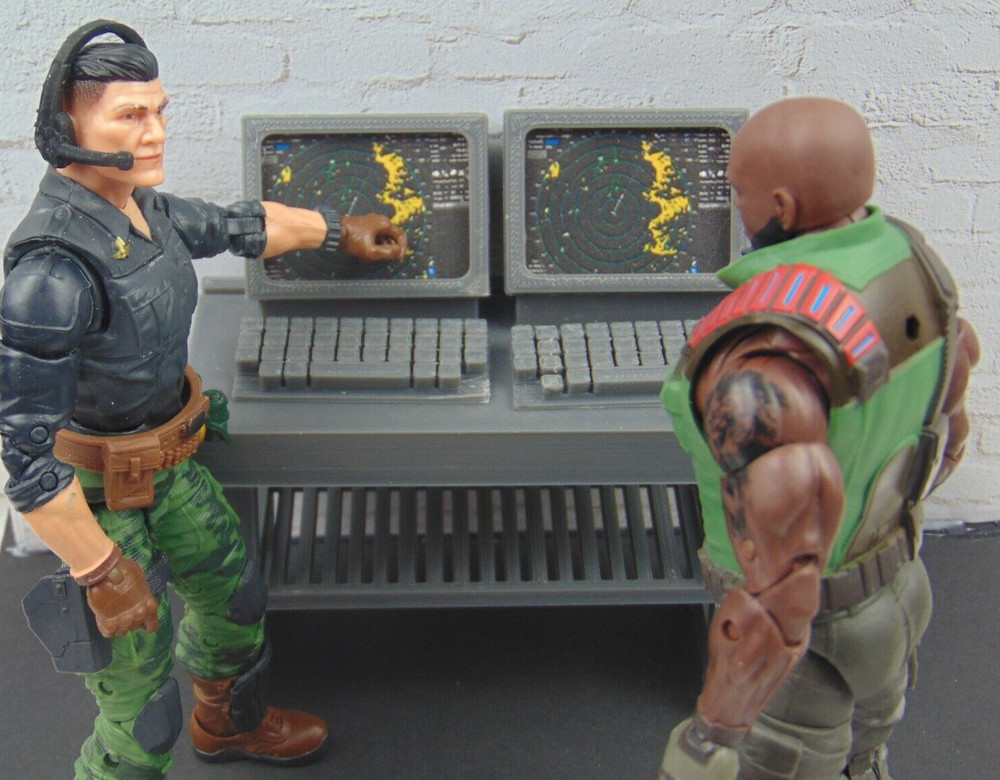 Custom 1:12 Scale Control Room Mission 4pc Radar Monitor TYPE2 Diorama Prop Set