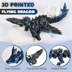 3D Printed Dragon with Wings, 11″ 3D Printed Dragon Toys for Kids, 3D Dragon …