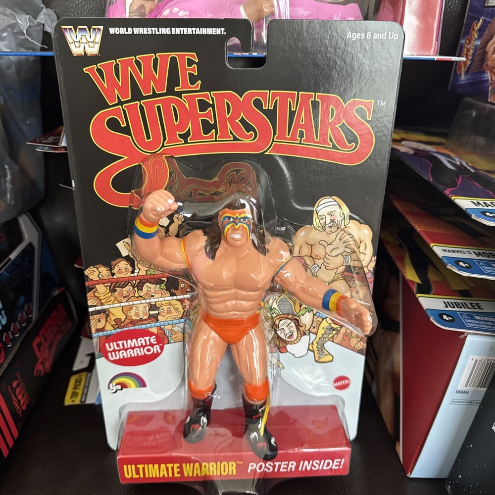 WWE LJN MATTEL SUPERSTARS ULTIMATE WARRIOR 8″ ACTION FIGURE BLACK CARD