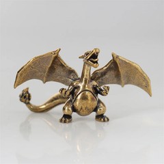 3cm Brass Pokémon Mini Figures Charizard Blastoise Dragonite Desktop Decor