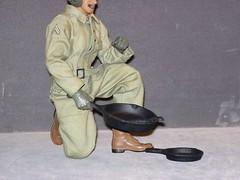 1/6 scale resin cast- “cast-iron” Frying pan set for Ultimate Soldier or GI Joe
