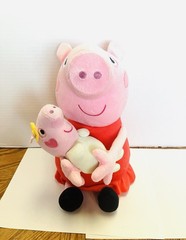 Peppa Big Big Sister Holding Evie 14in Plush 2025 Read