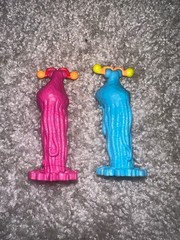 2 Sesame Street PVC Figures: Pink And Blue Yip Yip Martian Aliens Sesame Place