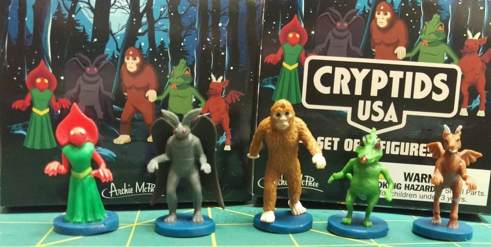 New Cryptids USA set of 5 figures by Archie McPhee Bigfoot, Mothman, and more!