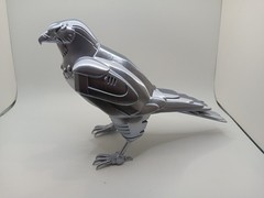 Retro Silverhawks Tally Hawk statue figure 7″ 3D printed metallic silver plastic