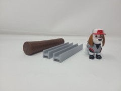 Rare Paw Patrol Big Truck Pups Al Deluxe Big Truck Set w/2 Beams And Log