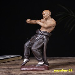 Shaolin Monk Chinese Kung Fu MARTIAL ARTS Figurines Statue Model Ceramics Gift